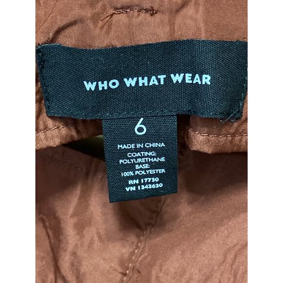 Who What Wear Brown High Rise Faux Leather Vegan Belted Pleated Trousers Pants 6 - Picture 4 of 4